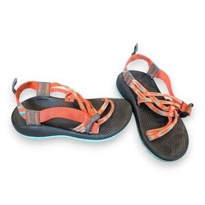 Chaco Ecotread Sandals Orange Blue Kids Youth Girls Size 3